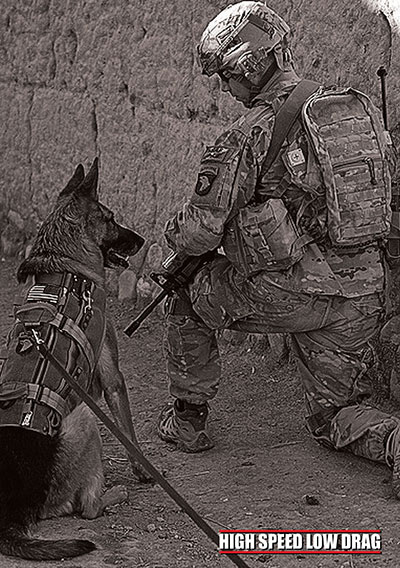  high speed low drag soldier with a dog